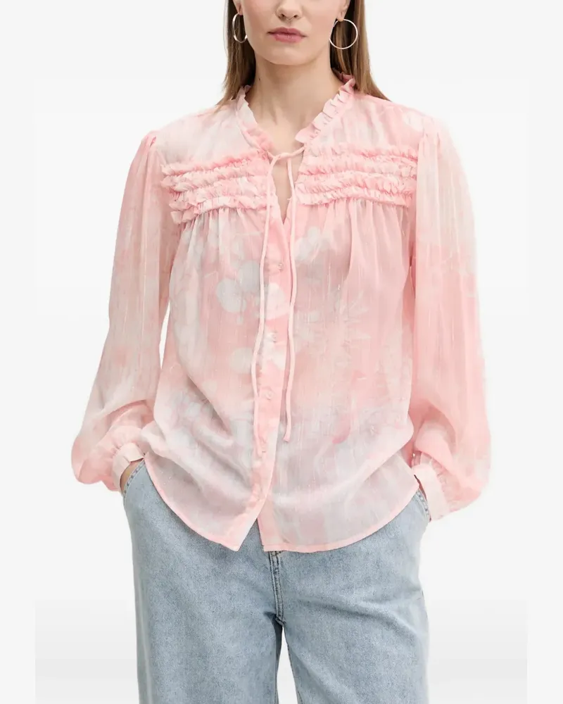 Desigual ruffled floral-print blouse - Rosa Rosa