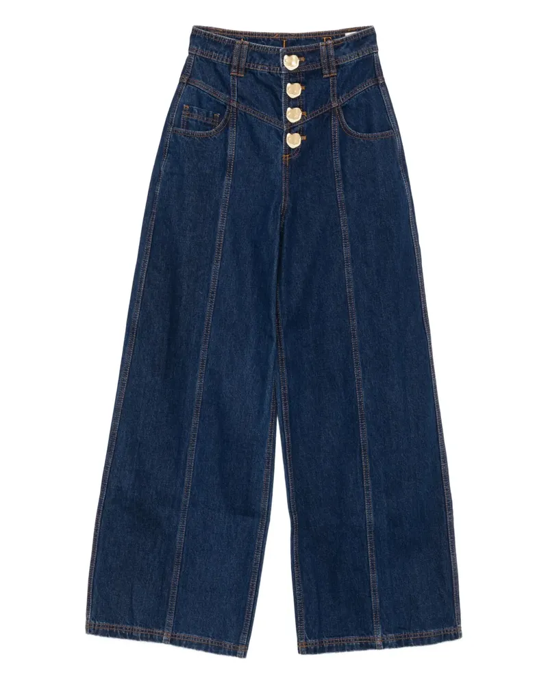 Aje. Genesis Jeans mit geknöpften Einsätzen - Blau Blau