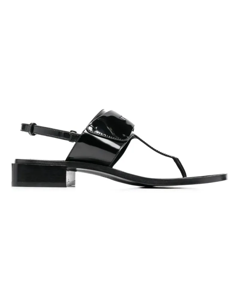 Ferragamo Sandalen mit Logo-Schild - Schwarz Schwarz