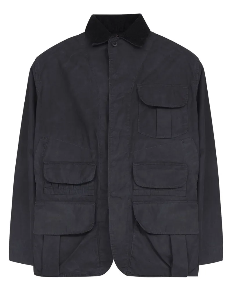 Maison Margiela Gewachste Utility-Jacke Schwarz