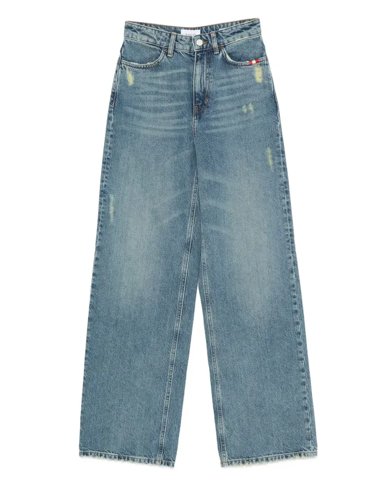 Amish Jeans in Distressed-Optik - Blau Blau