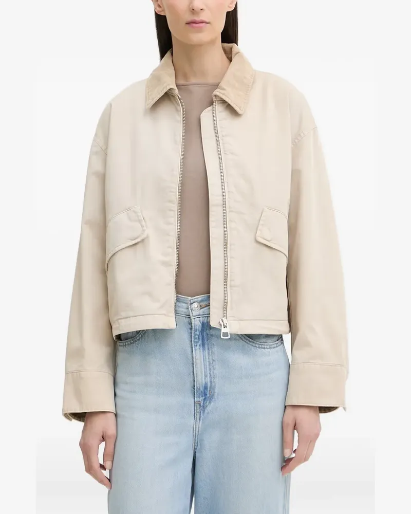 Marc O'Polo corduroy-collar zip-up jacket - Nude Nude