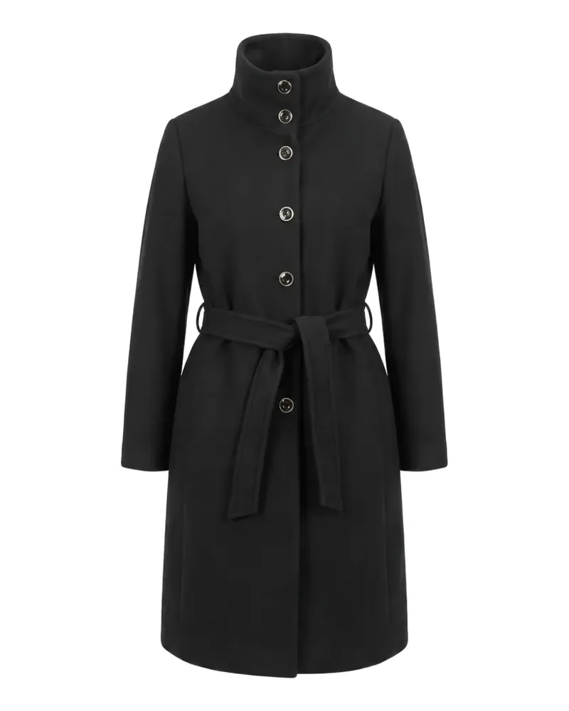 Pinko Mantel aus Wollgemisch mit Stehkragen und Gürtel - Schwarz Schwarz