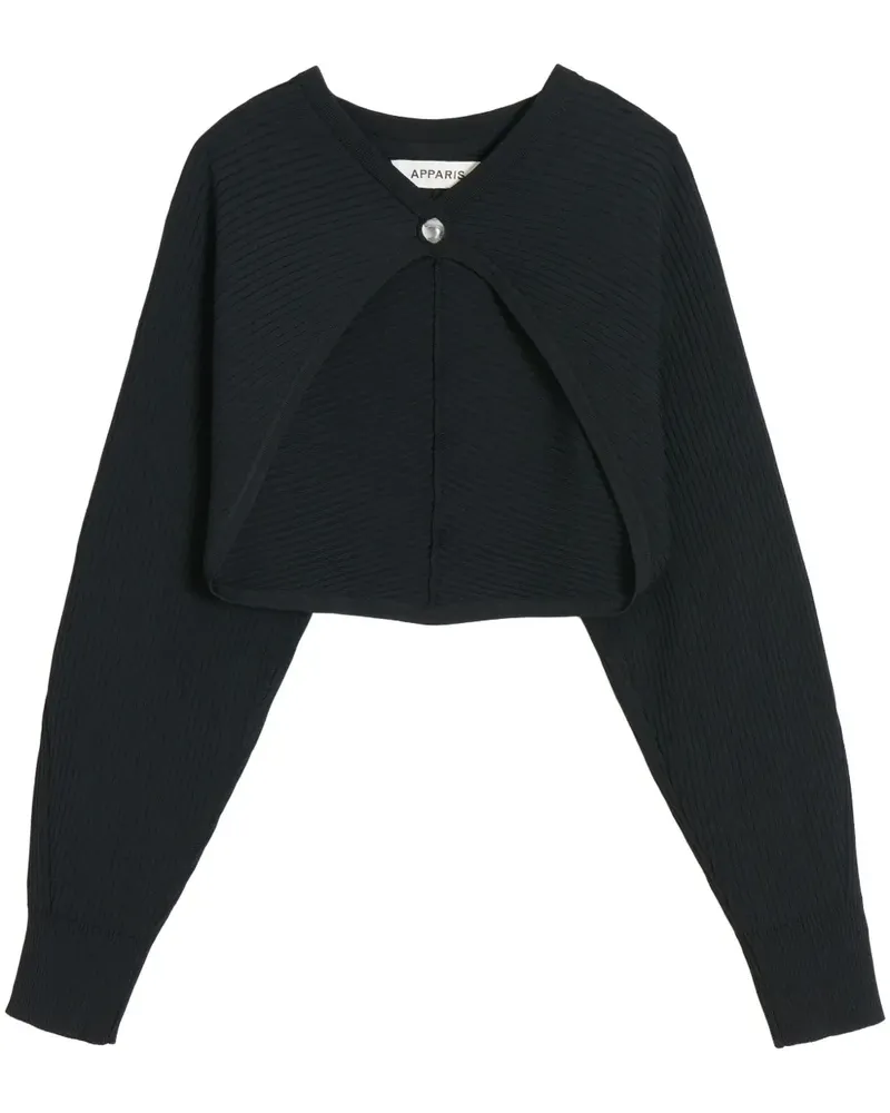 APPARIS Gerippter Cardigan - Schwarz Schwarz
