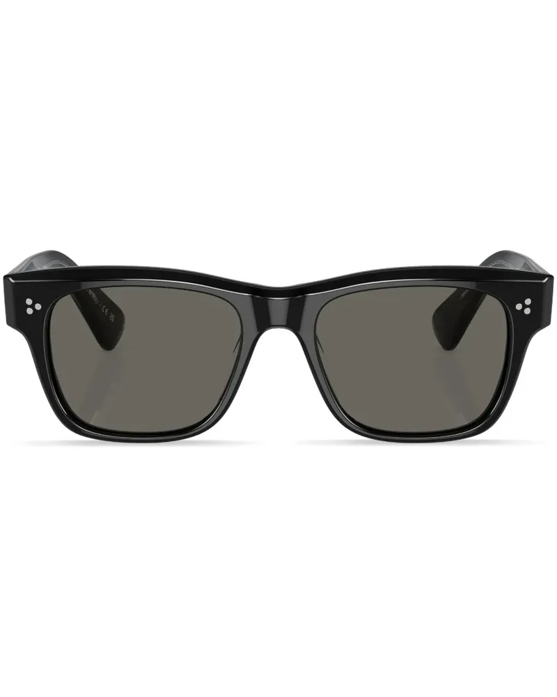 Oliver Peoples Birell Sonnenbrille mit eckigem Gestell - Schwarz Schwarz