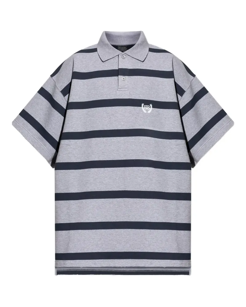 Balenciaga Poloshirt mit Logo - Grau Grau