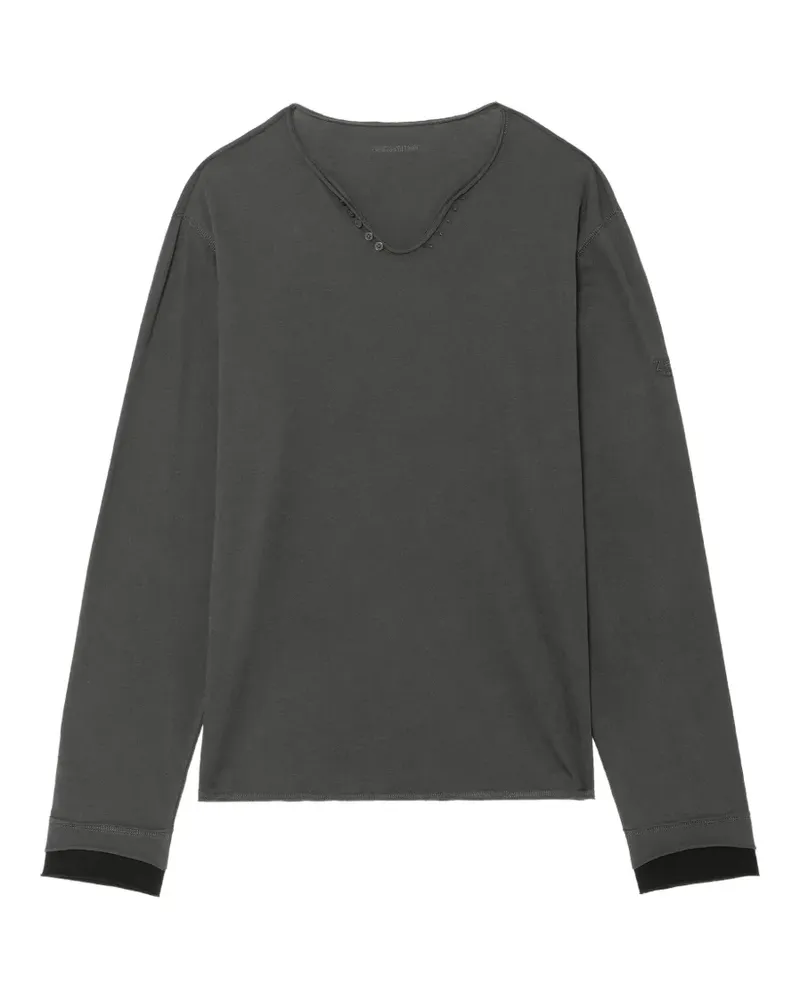 Zadig & Voltaire Monastir Henley T-shirt - Grau Grau