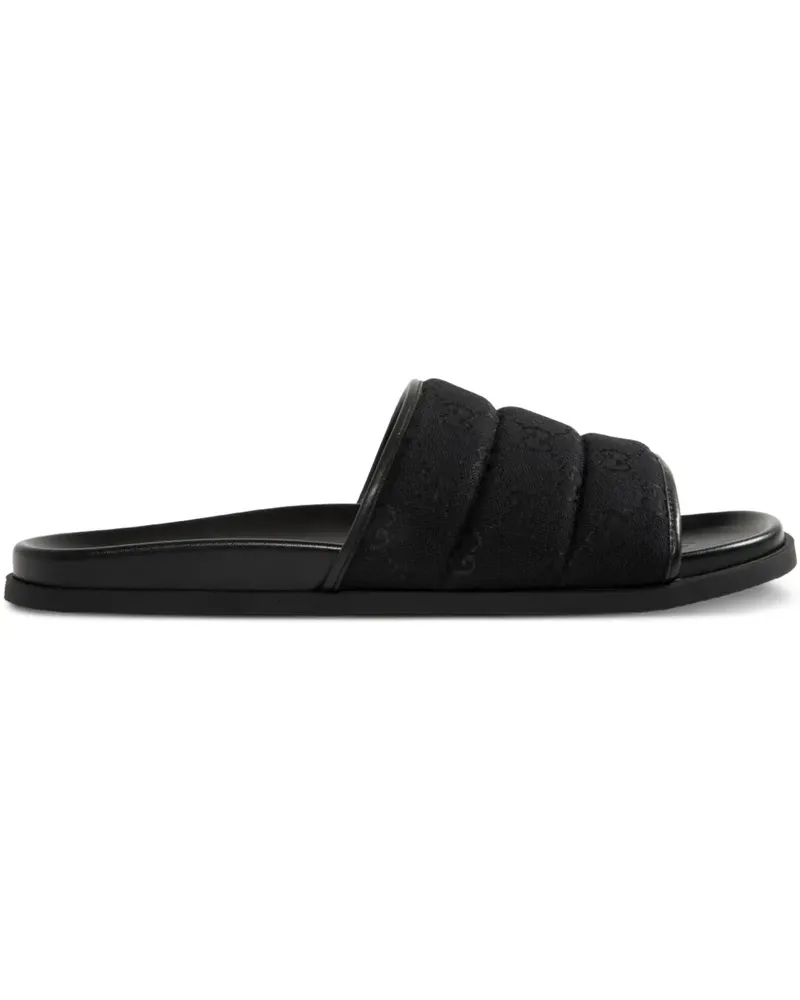 Gucci Wattierte Pantoletten mit GG-Muster - Schwarz Schwarz