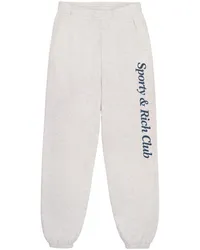 SPORTY & RICH Jogginghose mit Logo-Print Grau