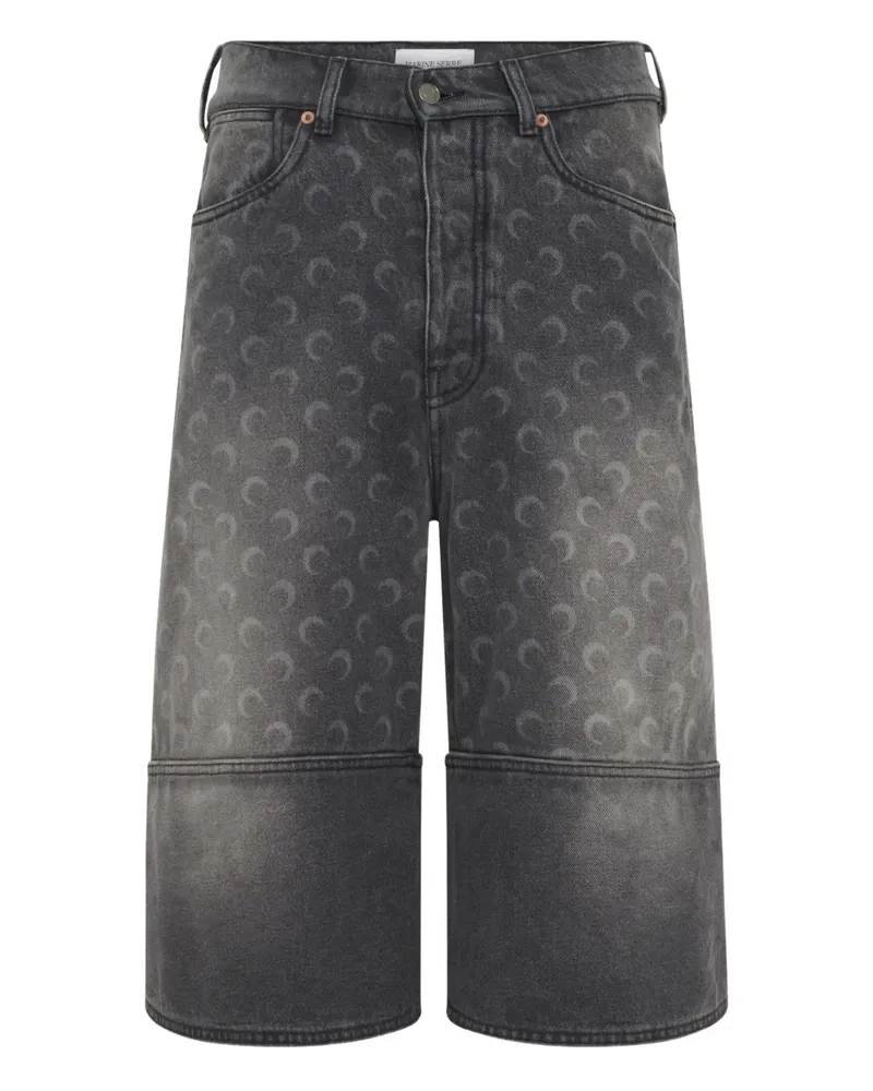 Marine Serre Moon denim shorts - Grau Grau