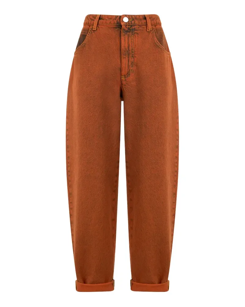 Alberta Ferretti Taillenhohe Palazzojeans - Orange Orange