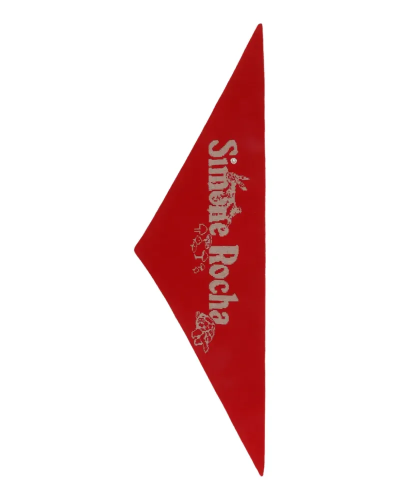 Simone Rocha Jacquard-Schal mit Logo - Rot Rot