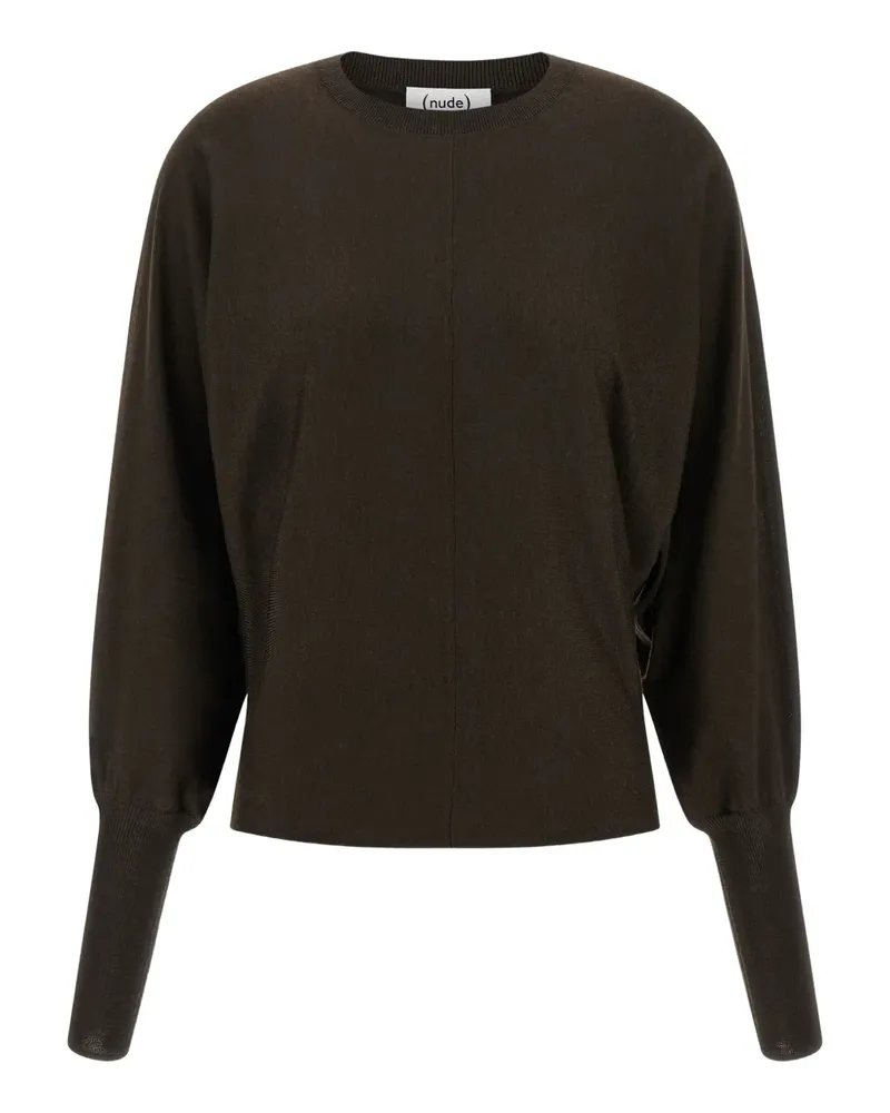 NUDE Pullover mit Rundhalsausschnitt - Braun Braun