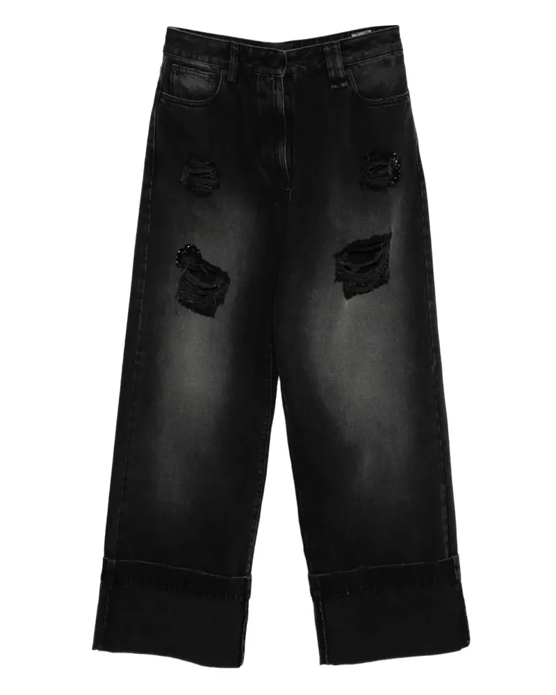 Simone Rocha Gerade Jeans mit Verzierung - Schwarz Schwarz