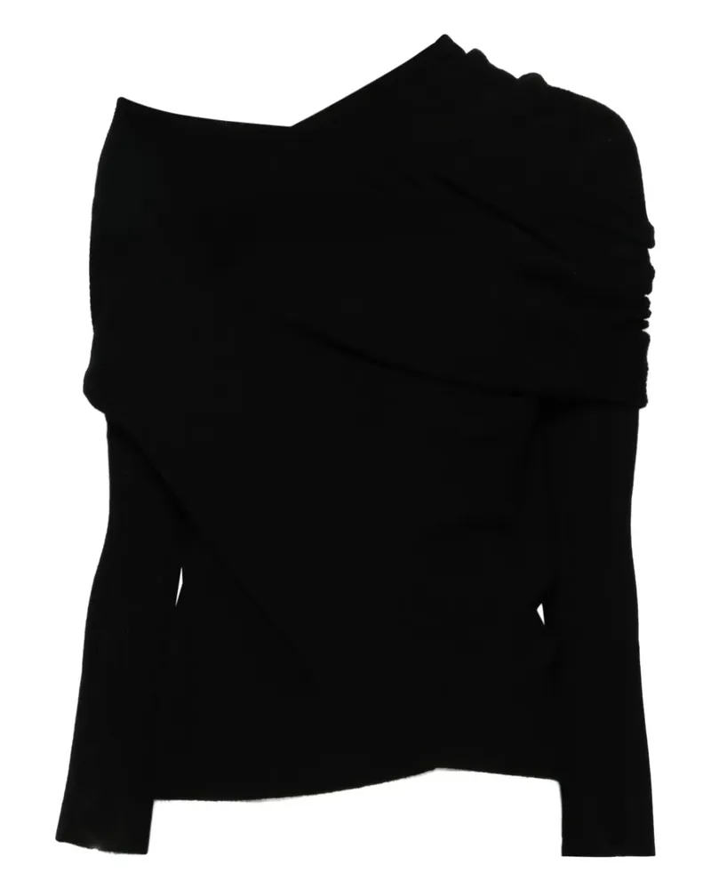 P.A.R.O.S.H. P.A.R.O H. Drapierte Knitwear mit Metallic-Bündchen - Schwarz Schwarz