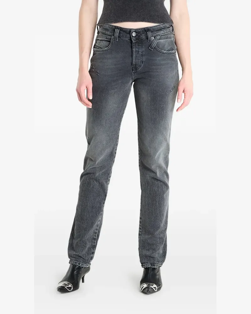 Diesel Ausgeblichene Jeans im Distressed-Look - Schwarz Schwarz