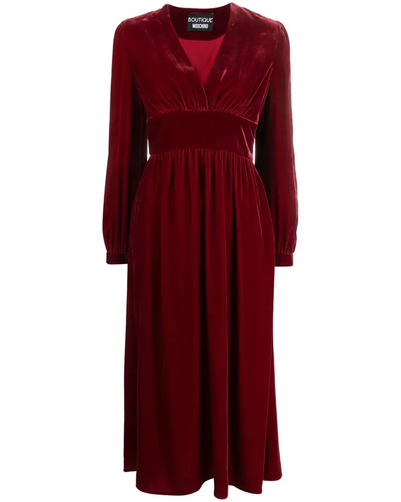 Moschino Midikleid mit V-Ausschnitt - Rot Rot