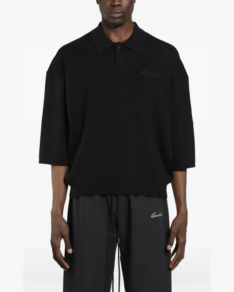 Fear of God Essentials logo-embroidered polo shirt - Schwarz Schwarz