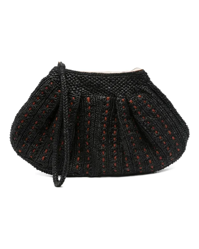 IBELIV trapezoid woven clutch beach bag - Schwarz Schwarz