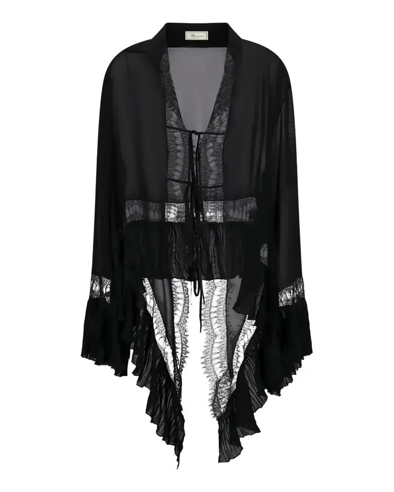 Blumarine Georgette lace blouse - Schwarz Schwarz