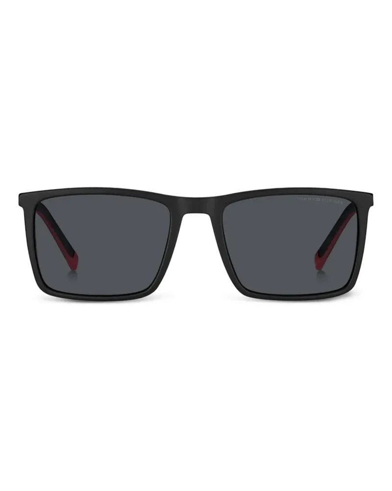 Tommy Hilfiger matte-finish rectangle-frame sunglasses - Schwarz Schwarz