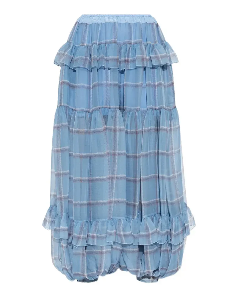 Chloé Hose mit Rüschenbesatz - Blau Blau
