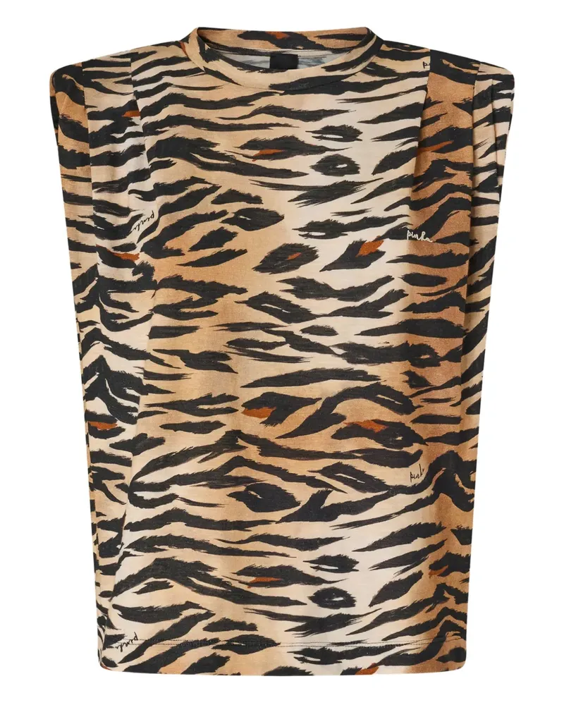 Pinko Top mit Tiger-Print - Braun Braun