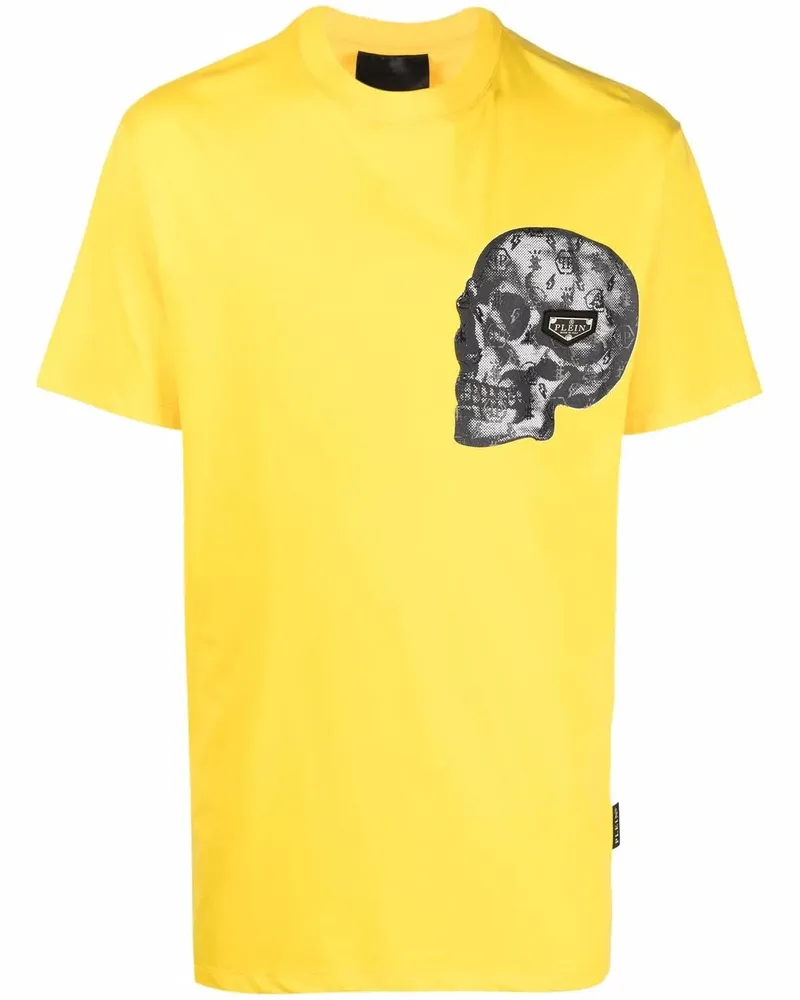 Philipp Plein T-Shirt mit Totenkopf-Print - Gelb Gelb