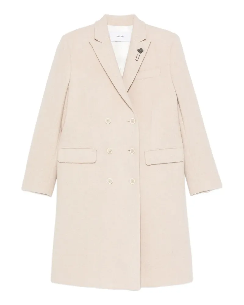LARDINI double-breasted notched-lapel wool coat - Nude Nude