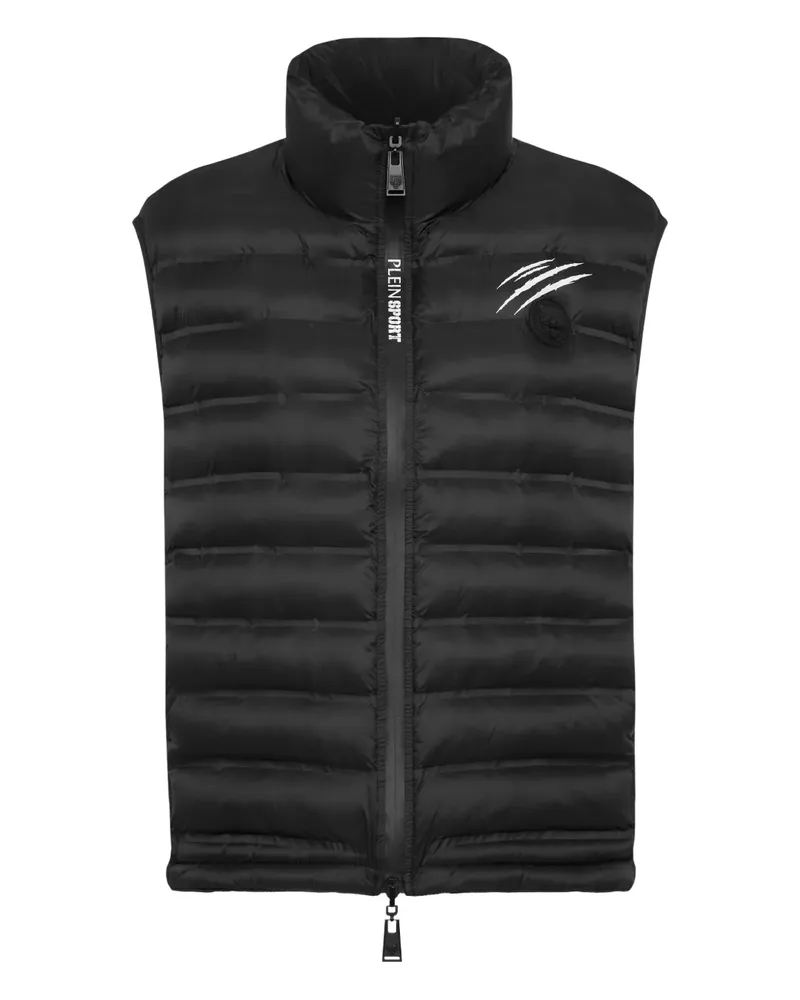 Philipp Plein Gesteppte Weste mit Klauen-Print - Schwarz Schwarz