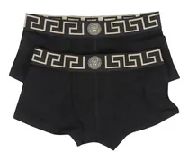 Boxershorts mit Medusa-Motiv (2er-Set) - Schwarz