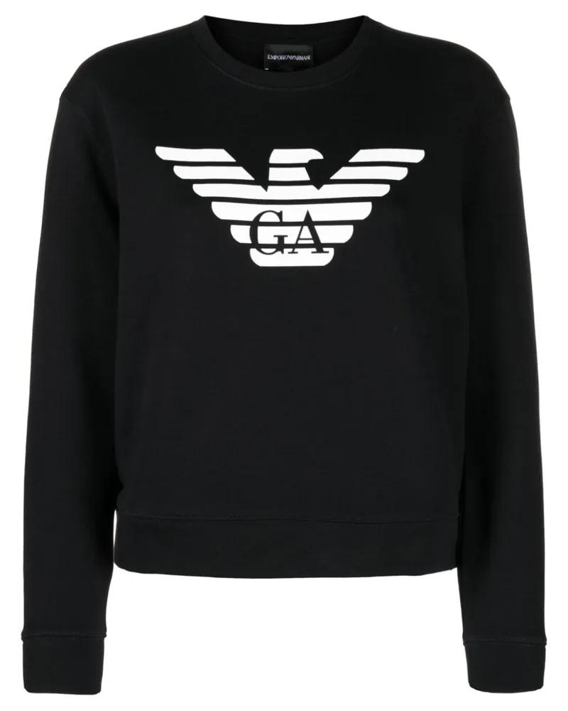 Emporio Armani Sweatshirt mit Logo-Print Schwarz