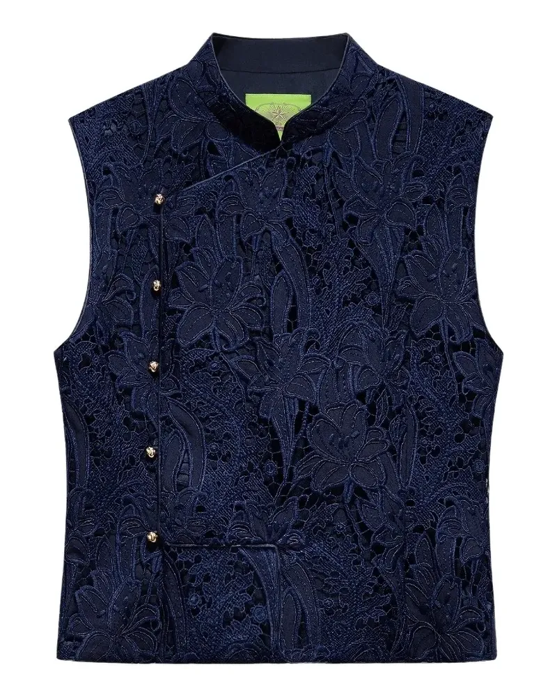 Shanghai Tang Tang floral-lace top - Blau Blau