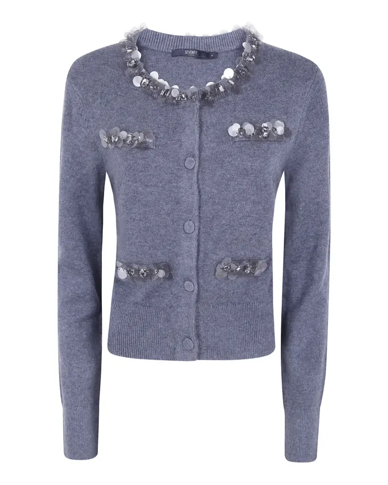 Seventy Cardigan mit Pailletten - Grau Grau