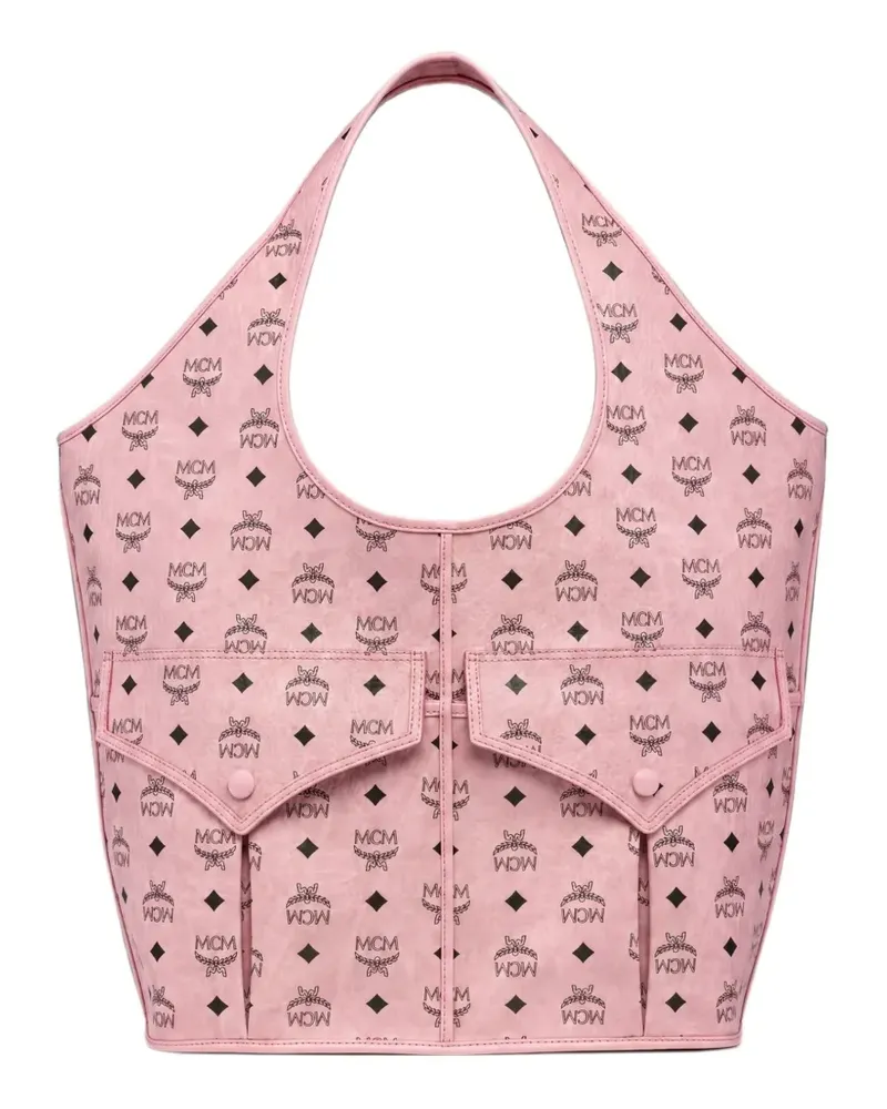 MCM Tote Bag mit Visetos-Print - Rosa Rosa