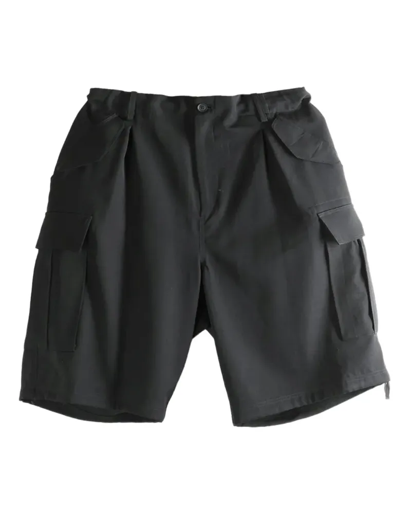 Yohji Yamamoto pleated cargo shorts - Schwarz Schwarz