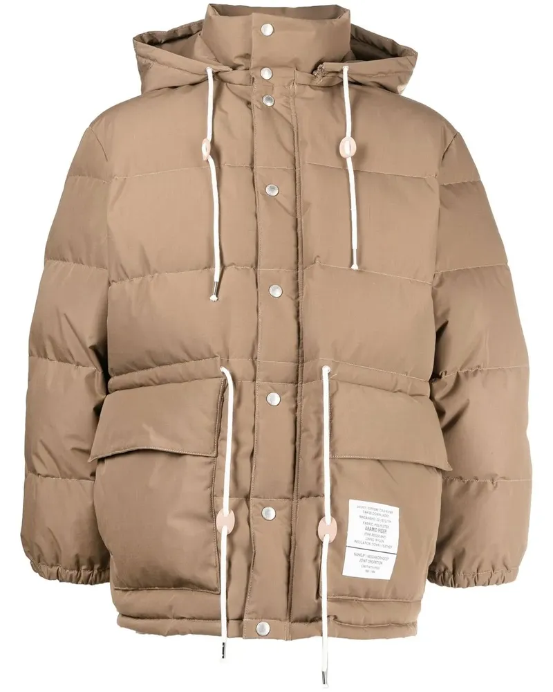 Neighborhood Gefütterte Jacke mit Logo-Patch - Braun Braun