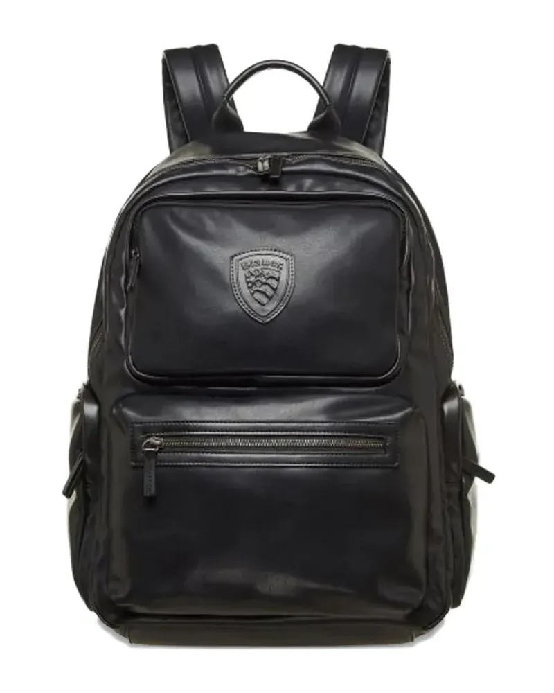 Blauer Rucksack mit Logo-Detail - Schwarz Schwarz