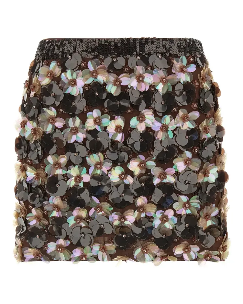 P.A.R.O.S.H. P.A.R.O H. floral-sequins skirt - Schwarz Schwarz