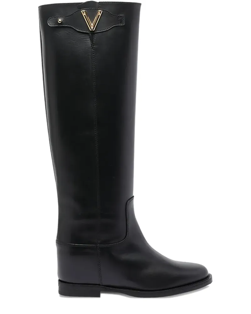 Via Roma 15 Kniehohe Stiefel - Schwarz Schwarz