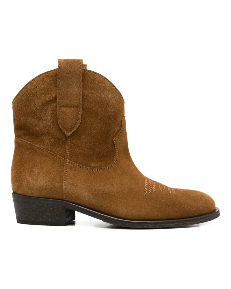 Via Roma 15 embroidered leather boots - Braun Braun