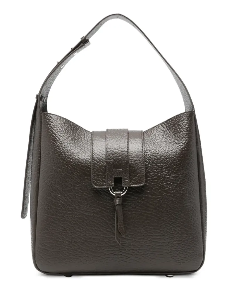 Hogan Tote Bag aus gekörntem Leder mit Schnalle - Braun Braun