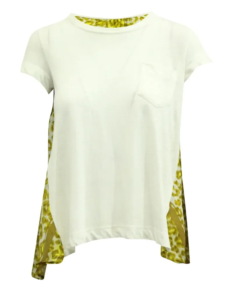 Sacai T-Shirt mit Falteneinsätzen - Nude Nude