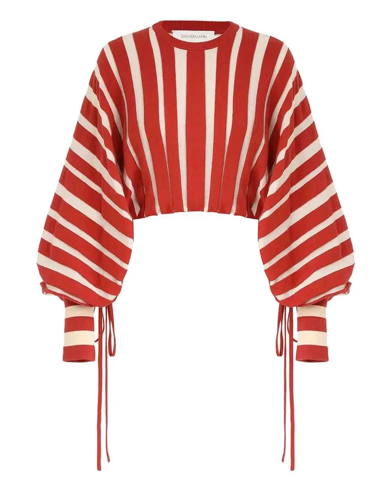 Zimmermann Rebellion Pullover mit gestreifter Schleife - Rot Rot