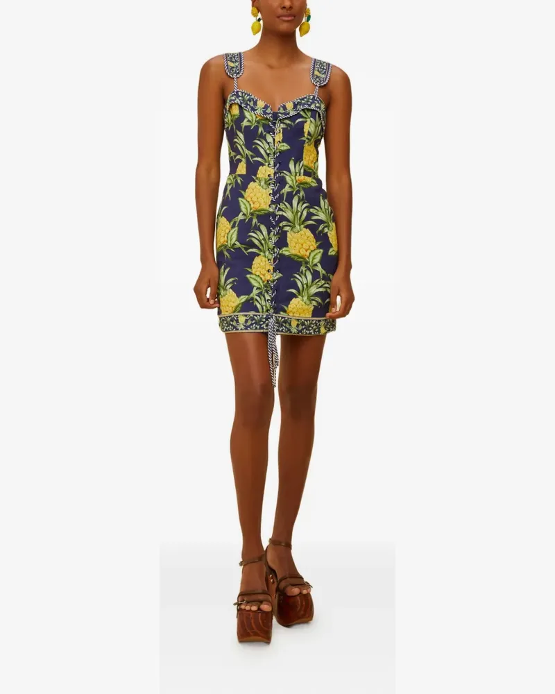 FARM Rio Minikleid mit Ananas-Print - Blau Blau