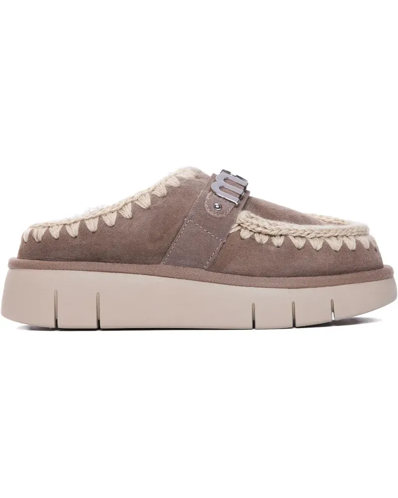 Mou Bounce crochet-detail mules - Nude Nude
