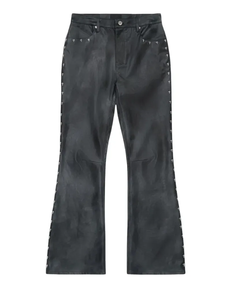 RTA Schmale Mael Schlagjeans - Schwarz Schwarz