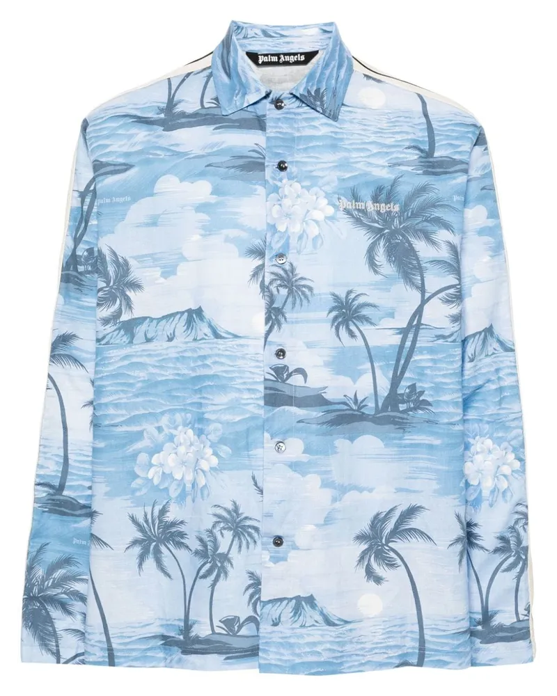 Palm Angels Sunset Hemd mit grafischem Print - Blau Blau