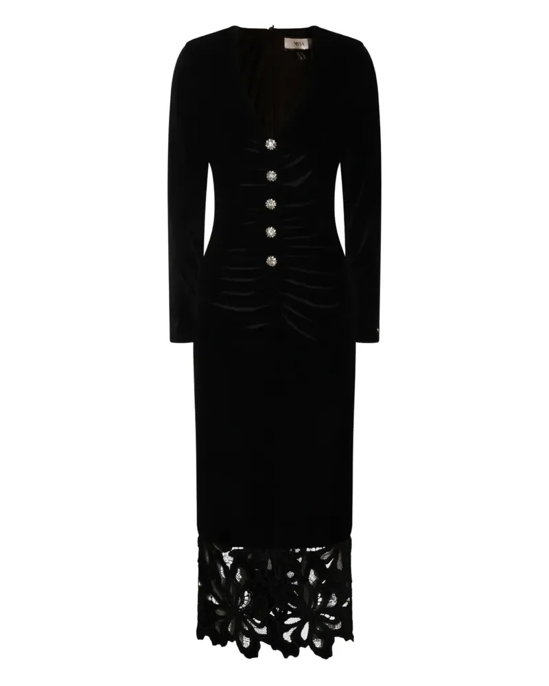 NISSA Midikleid mit Spitzendetail - Schwarz Schwarz