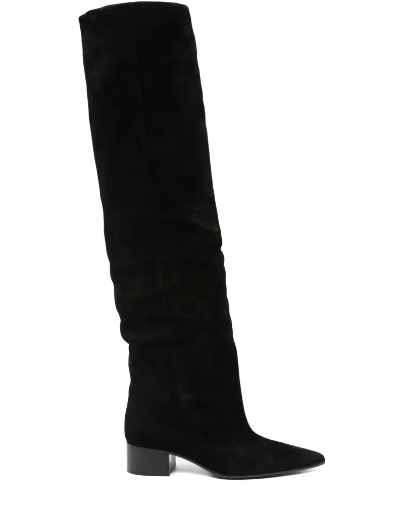 KHAITE 40mm pointed-toe suede boots - Schwarz Schwarz